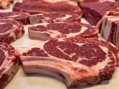 Finished beef steak from the real quarter beef example processed by A-Star Services in Hillman Minnesota